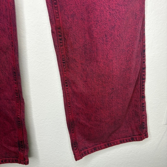 Social Tourist Ultra High Rise Baggy Jeans Red/Pink Size 30 Womens - Picture 4 of 11
